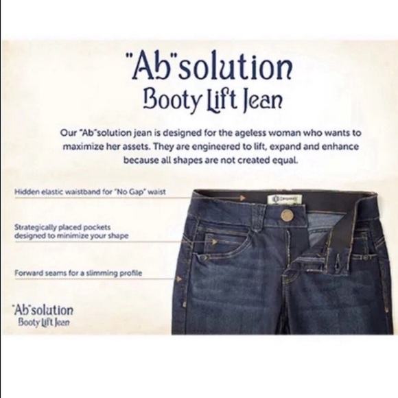 Democracy Ab Solution Booty Lift Cotton Blend Black Whiskered Straight Jeans 8P - Picture 15 of 16